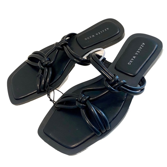 AZALEA WANG Women's Black Stetson Slip On Sandals Size 7 - Picture 3 of 5